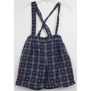 VTG 90s Good Lad Shorts Tennis Plaid Woven sz 4T Suspender Straps Preppy Unisex